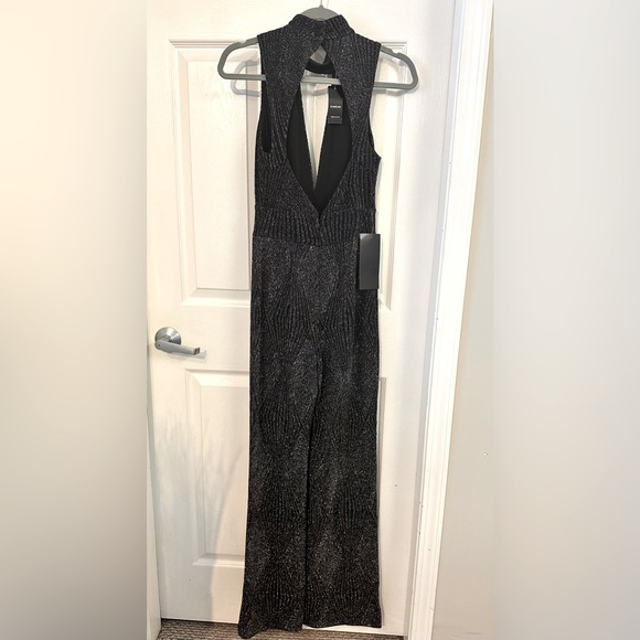 NWT - Bebe metallic knit cutout jumpsuit size XS - Picture 2 of 5
